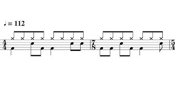 A drum kit exercise where the time signature constantly changes 🥁