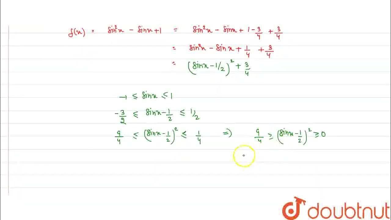 Find the range of f x sin 2x sinx 1 class 12 relations and