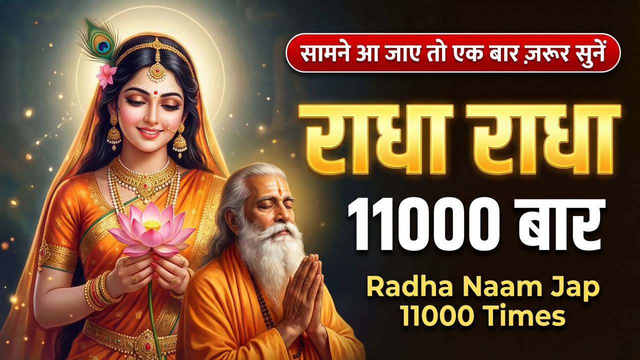 अखंड श्री राधा नाम जप 11000 Baar Shri Radha Naam Jaap 11000 Times Radha Naam Dhun | Braj Dham Dhun