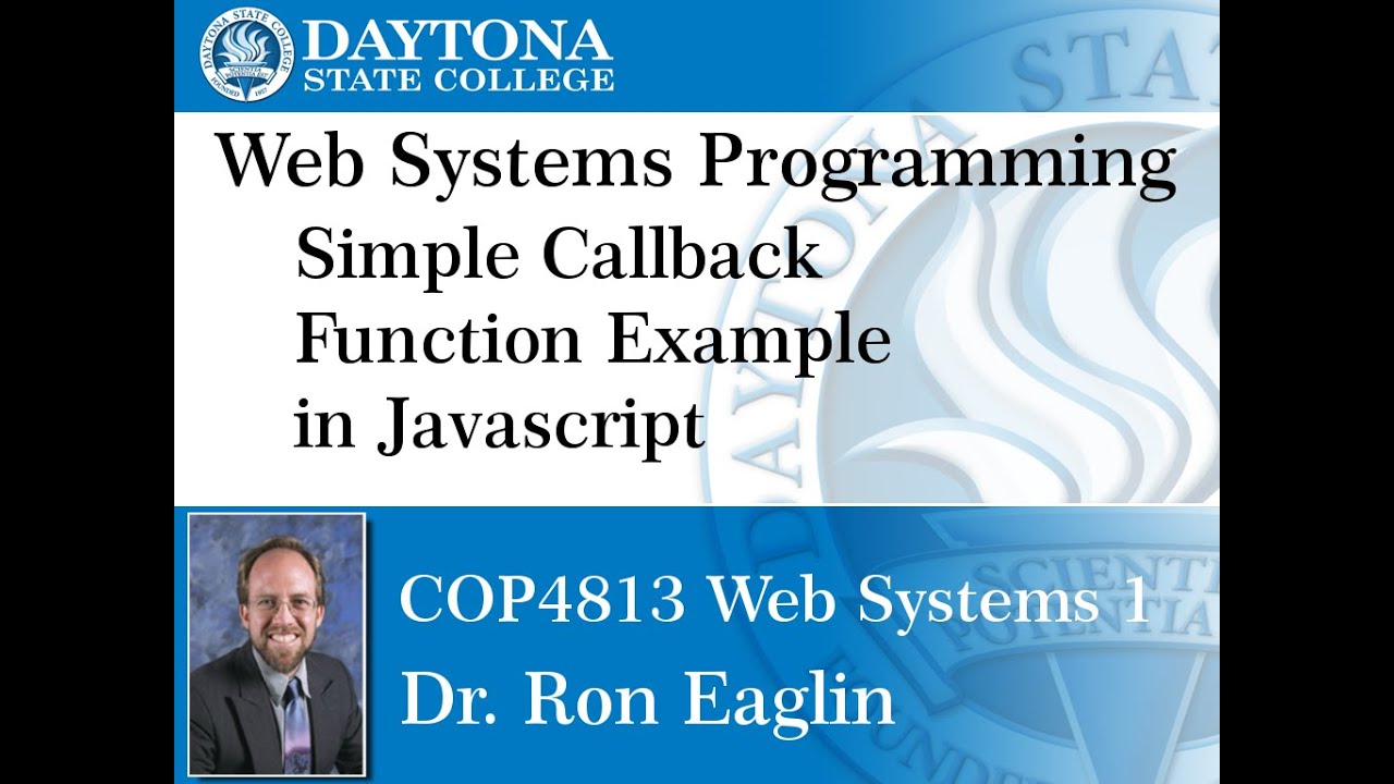 Web Programming - Simple Introduction to Callback Functions - YouTube