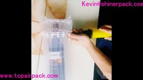 How to inflate air column bag for wine bottle protector