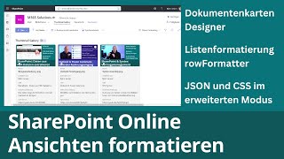 SharePoint Dokumentenbibliotheken-  und Listenansichten formatieren