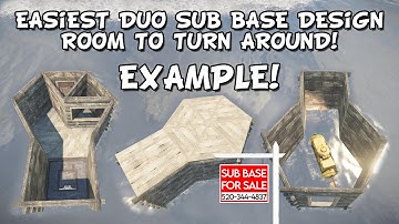 Smallest & Easiest Duo Sub Base Design With Room To Turn Around EXAMPLE Rust Submarine Garage