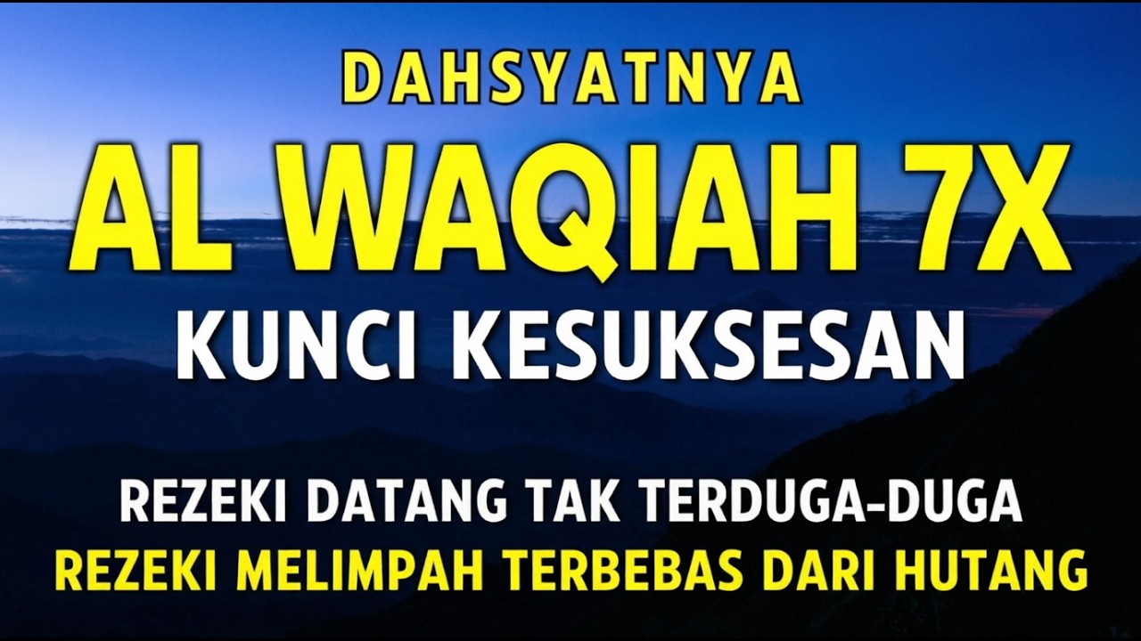 Surat Al WAQIAH 7x, dengarkan hutang lunas, Rezeki datang dari berbagai arah, Bacaan Al QURAN MERDU