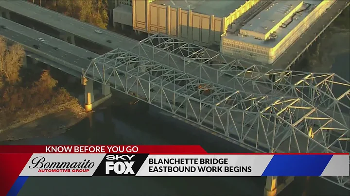 Roadwork closes Eastbound lanes of Blanchette Brid...