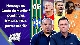 "SINCERAMENTE??? Entre NORUEGA e COSTA DO MARFIM, a MAIS DIFÍCIL pro BRASIL é..." VEJA DEBATE!