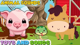 The Wheels On The Bus Tune Animal Sounds For Kids Animals Go Round And Round Song