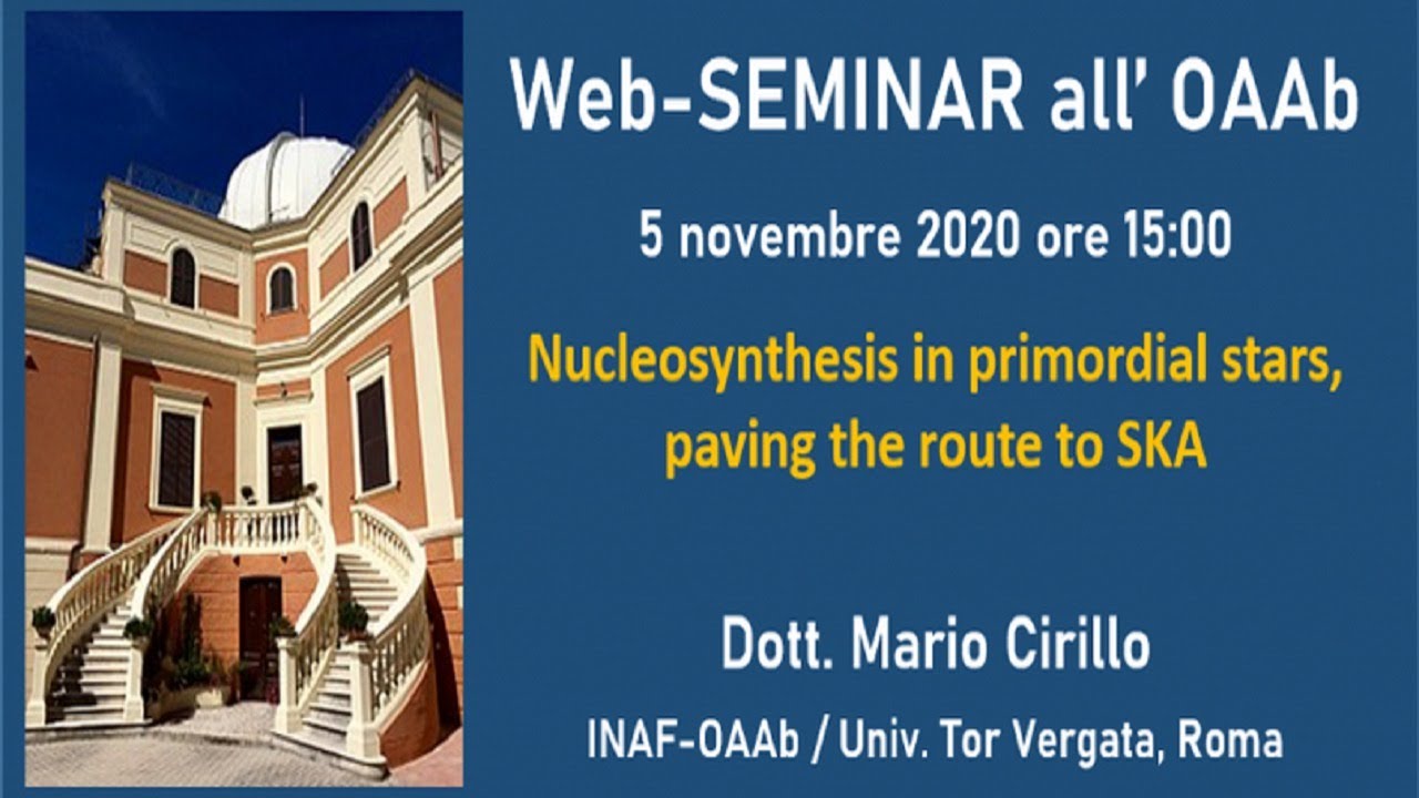 Mario Cirillo: Nucleosynthesis in primordial stars, paving the route to SKA