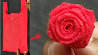 Best Out Of Waste | How To Make Rose With Shopping Bag | Rose With Cloth Bag | Carry Bag Rose Flower