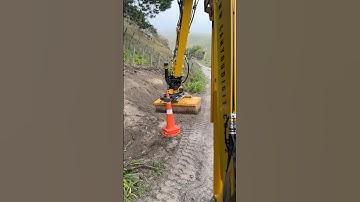 Stacking Cones with the Road Broom: PC55 with Engcon Wraps Up the Day!