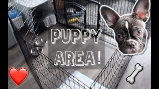 FRENCHIE Puppy Area! | Crate & Playpen
