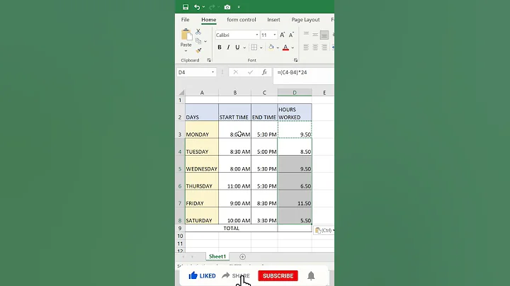 #shorts | Calculate time difference in excel | Excel funny magic tricks and tips |Excel tricks|
