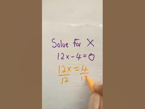 12x-4=0 - YouTube