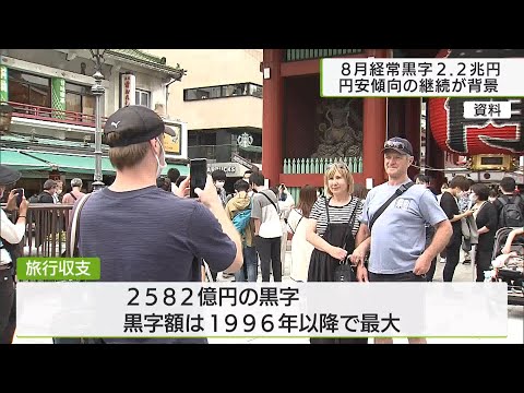 8月の経常黒字2.2億円