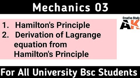 Hamilton principle | Derivation of Lagrange equation from Hamilton