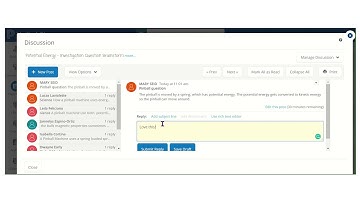Responding to a discussion post on a Class Page in Unified Classroom