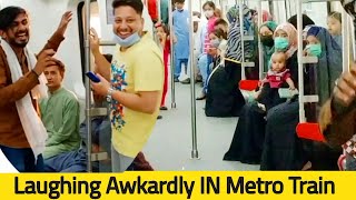 Laughing Awkardly IN Metro Train |prank gone wrong | P k Prank |