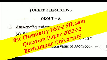 DSE-2 5th sem Chemistry Q Paper 2022-23 Berhampur University Majhi Tutorial