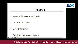 Stewart Title - Building Safety, Fire Safety Residential Leasehold Conveyancing Update