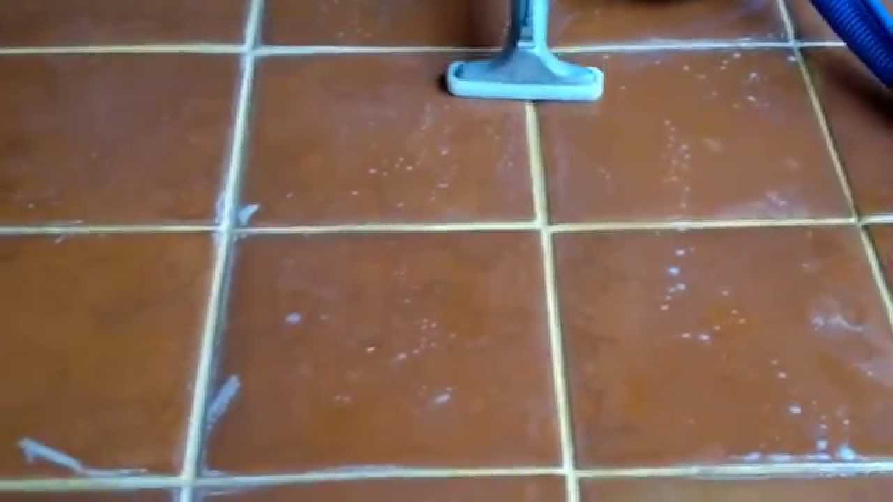 Grout Cleaning On Terracotta Floor Youtube