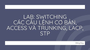 [Đăng Duy] Lab: Switching: Các câu lệnh cơ bản, access và trunking, LACP, STP