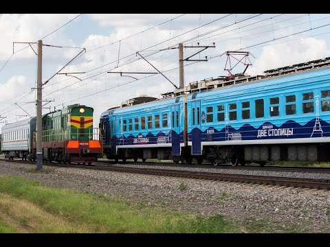 Эксклюзив // Встреча ЧМЭ3-1536 с вагоном начальства КЖД и ЭД4М-0422