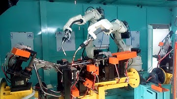 Two wheeler chassis welding by robot