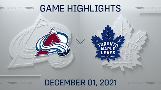 NHL Highlights | Avalanche vs. Maple Leafs - Dec. 1, 2021