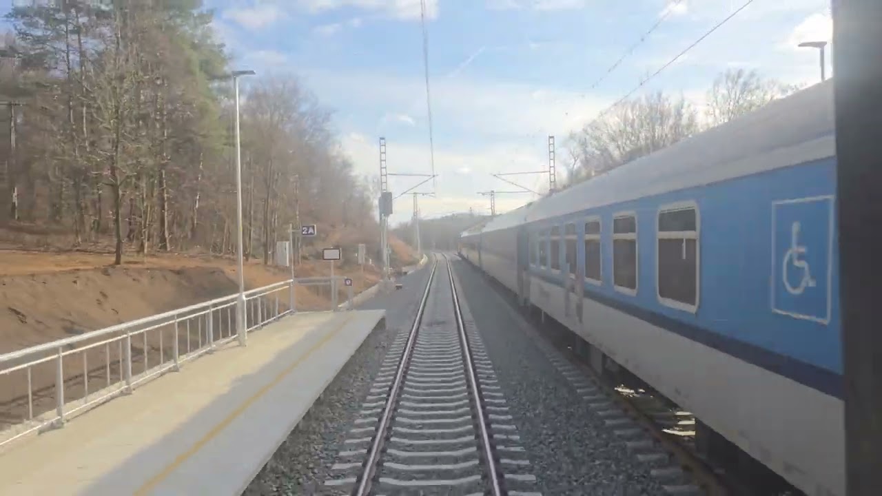 Trať 240 - R 664 - Střelice - Zastávka u Brna - jízda po dvojkolejné trati po modernizaci