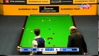 Michael Holt 106 break v Steve Davis. EPTC Antwerp Open 2012
