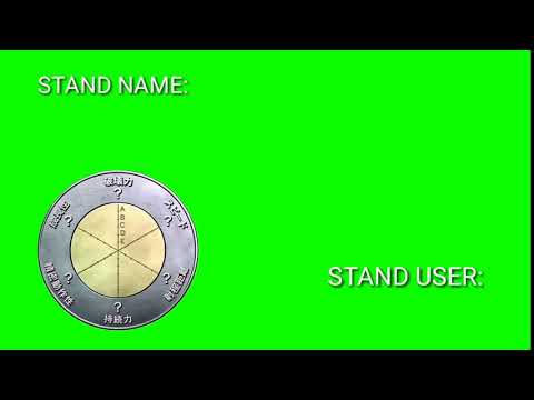 JJBA:Golden Wind Stand Stats Green Screen