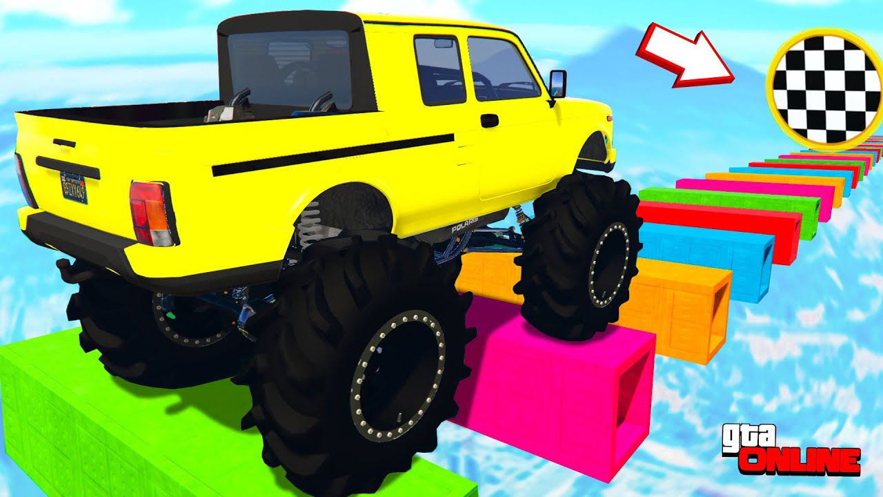 УДЛИНЯЮЩАЯСЯ ПРЕРЫВИСТАЯ ДОРОГА VS НИВА БИГФУТ В ГТА ОНЛАЙН - YouTube