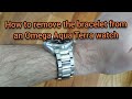 How to remove the bracelet from an omega seamaster aqua terra watch using a bergeon springbar tool