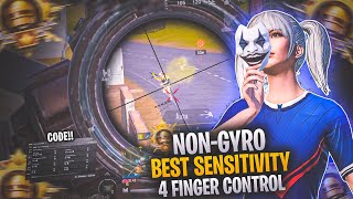 3.2 !!BEST NONGYRO SENSITIVITY CODE + 4 FINGER CONTROL SETTINGS | ANDROID | PUBG MOBILE/BGMI