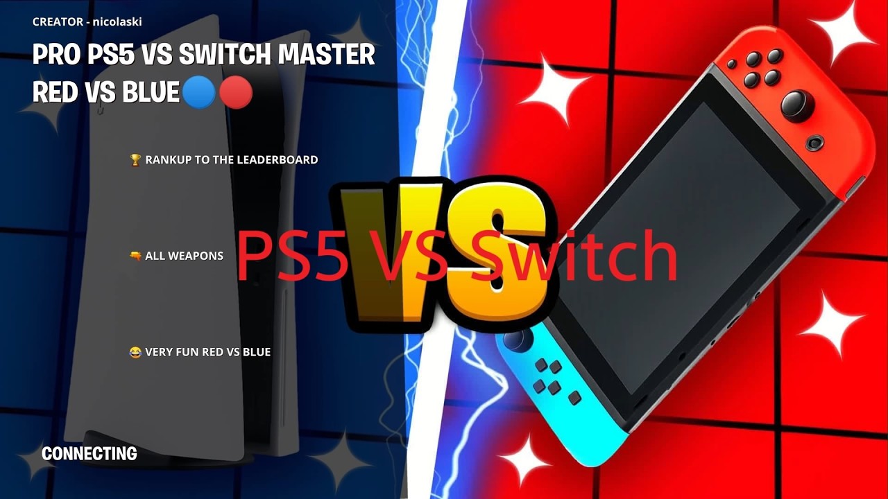 Which Runs Fortnite Better, PS5 Or Switch? (PRO PS5 VS Switch MASTER Red VS Blue)