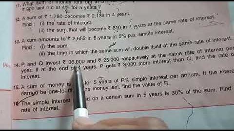 Q14 ch-10 Simple interest class VII Maths by love with mathematics