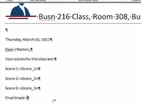 office 2010 class 49 word letter mail merge w excel data number mail letter format