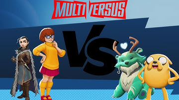 Arya Stark & Velma VS Reindog & Jake - Multiversus Gameplay