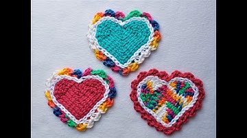 HOW TO CROCHET: 02 Tunisian Heart Applique Like Knitting Part 2