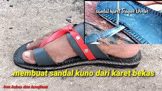 Membuat sandal kuno dari limbah karet conveyor