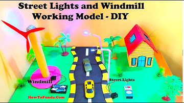 Street Light and Windmill Working Model Making  | DIY | Inspire Science Project | DIY | howtofunda