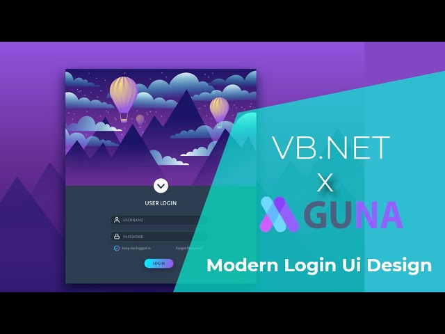 VB.NET - Modern Login Winform Design UI - Guna UI Framework | C#, VB.NET class=