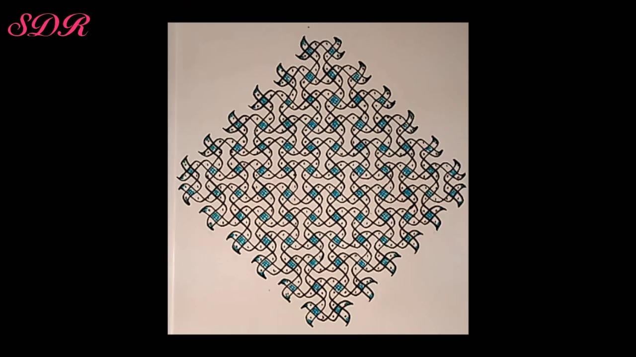 24 - 4 - 4 Straight Dots || Beautiful and Easy Sikku Kolam || Chikku Rangoli || Kambi Kolam