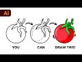Adobe Illustrator Beginner Tutorial: Create a Vector Tomato from Sketch (HD)
