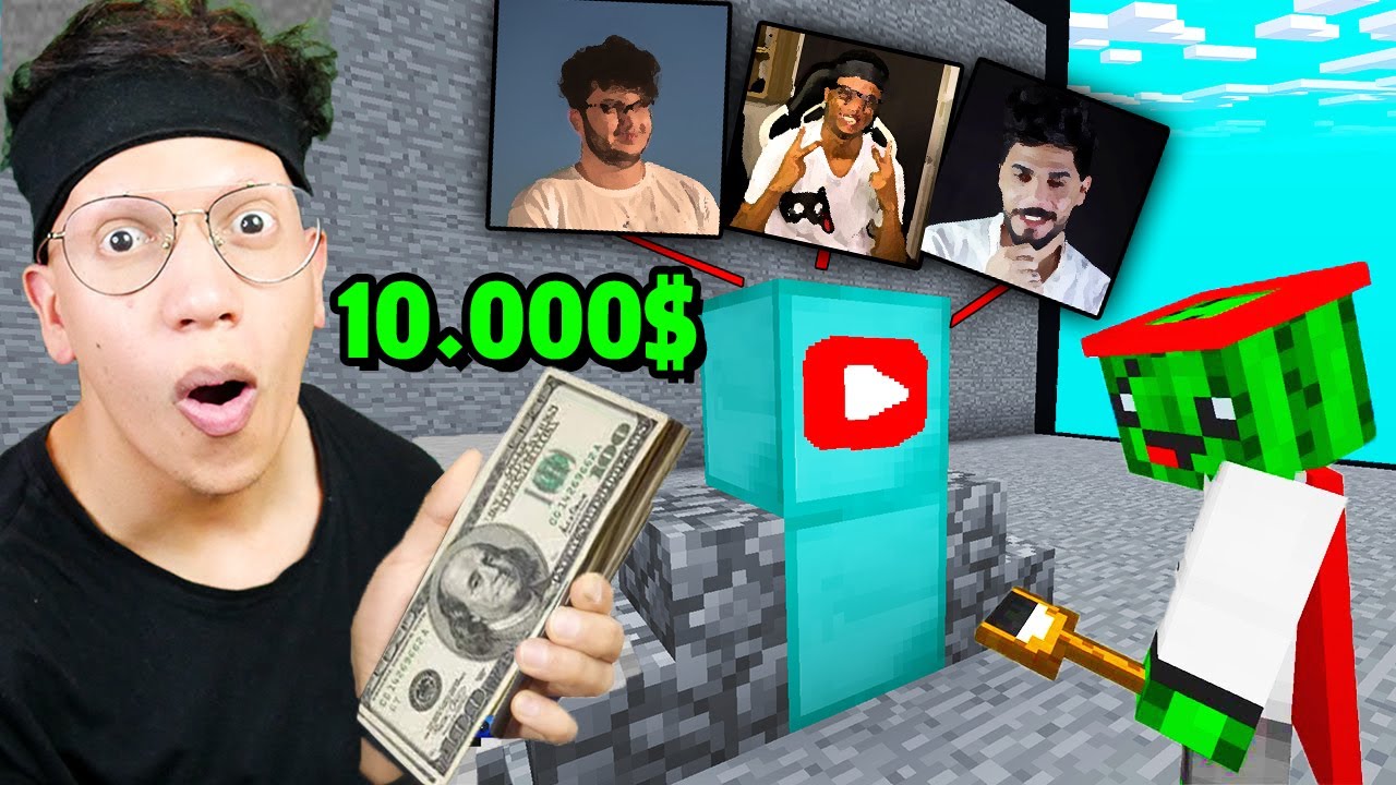 مسابقة رسم اليوتيوبر الصح في ماين كرافت يربح 10,000$ دولار 😱!!