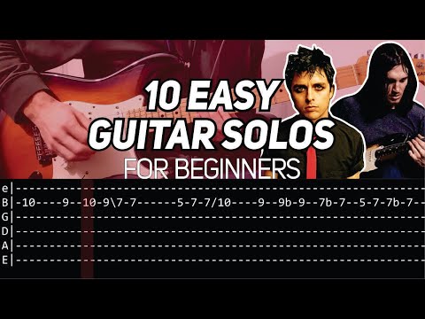 10 EASY BEGINNER GUITAR SOLOS (WITH TAB)