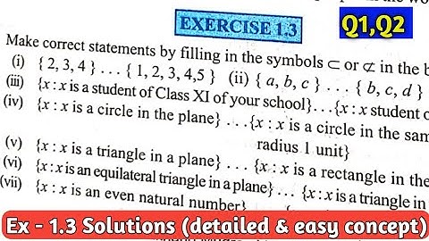 CBSE class 11th Mathematics chapter 1 SETS | 11TH MATH EXERCISE 1.3 NCERT SOLUTIONS #1