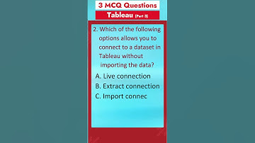Part 3 - Tableau MCQ Q&A | Most asked Interview Questions