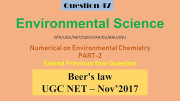 Part 2 Environmental Chemistry Numerical Environmental Science NTA UGC NET CSIR