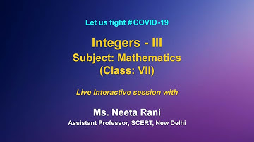 Live Interaction on PMeVIDYA : Integers-III